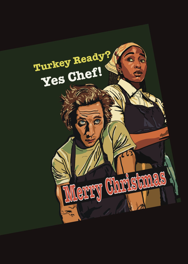 The Bear Christmas Card, Turkey Ready?  Yes Chef!  (A5)