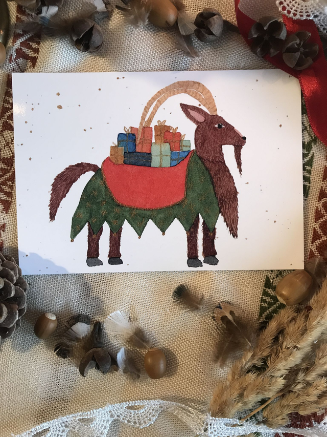 Carte postale Yule goat