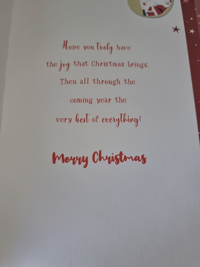 Dad Christmas Card Modern Santa Moon Stars 9" x 6" Lovely Verse
