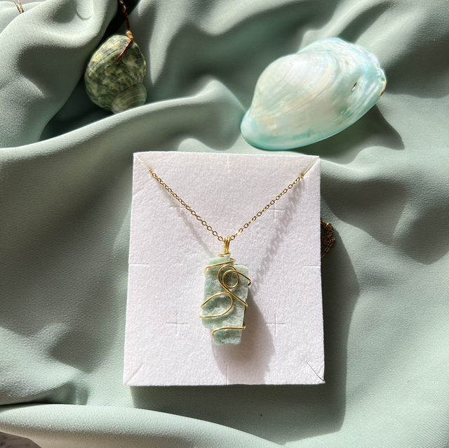 Collana in amazzonite grezza , prov : Russia 🇷🇺, acciaio inox 