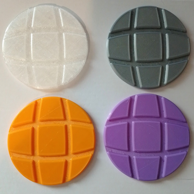 3D Printed  Round Textured Pattern Coaster - 7 Colours