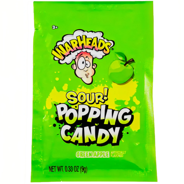 Warheads Sour Green Apple Popping Candy (9g)