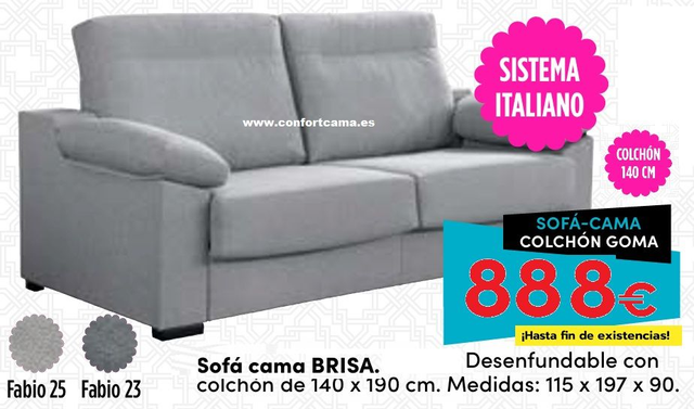 Sofa cama sistema italiano Brisa