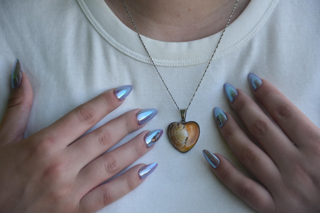 Collier coeur coquillage 