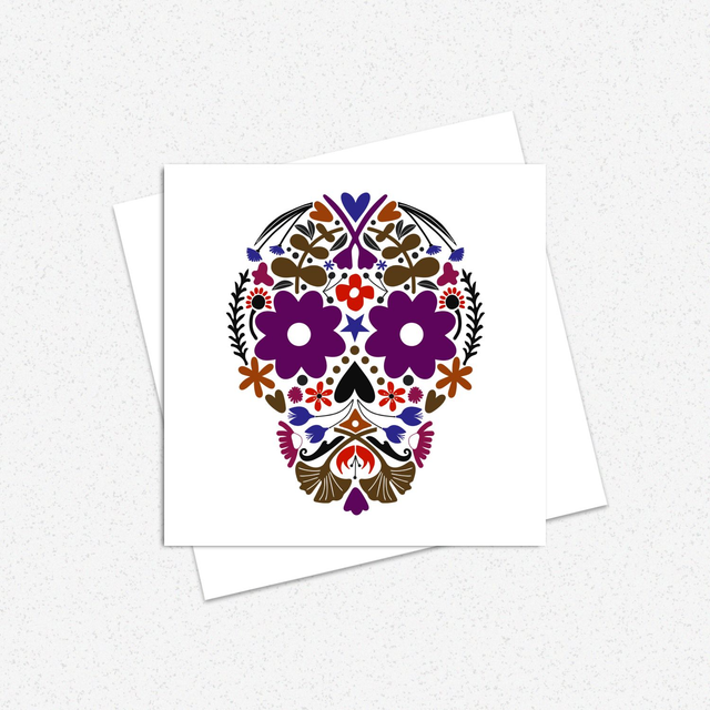 Flower Skull Greeting Card