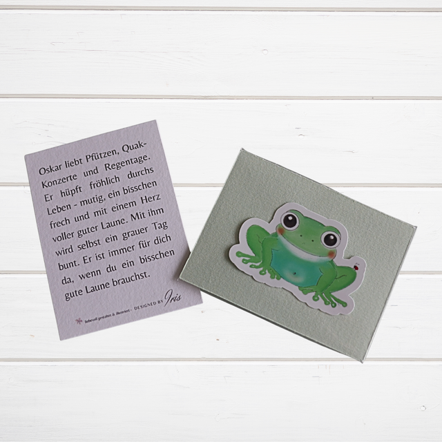 Sticker mit Text "Frosch Oskar"