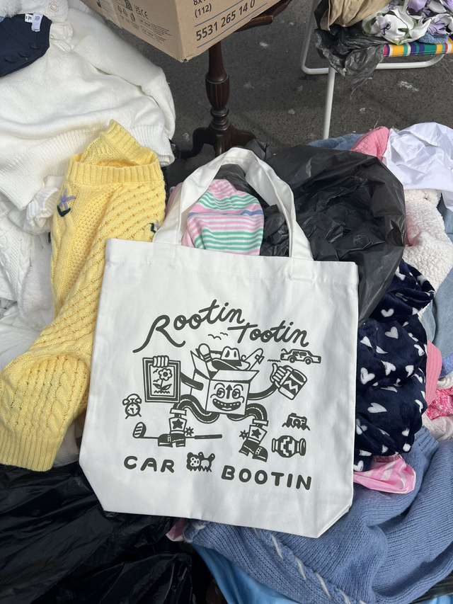 Rootin Tootin Carbootin Boxman Tote Bag - Cream