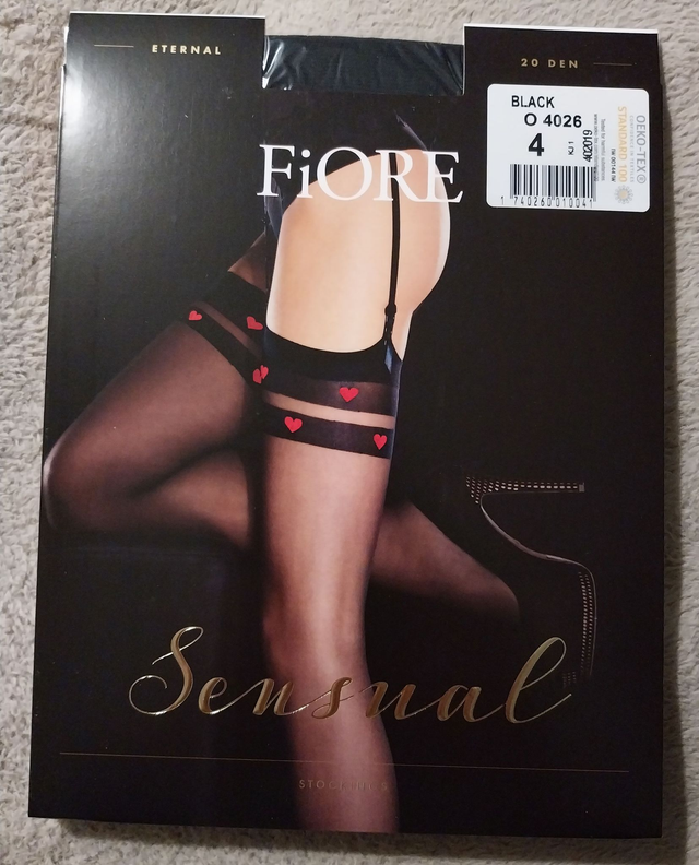 Bas noir fantaisie "Eternal"