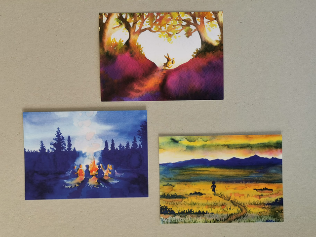 Lot de 3 cartes simples - Collection Feu