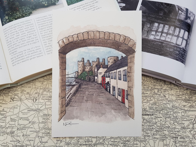 Conwy Quay and Castle print 