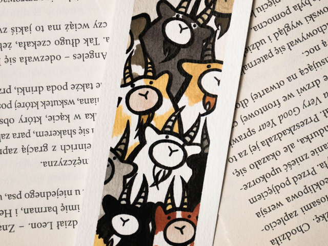 KOZY zakładka do książki, ręcznie malowana akwarela