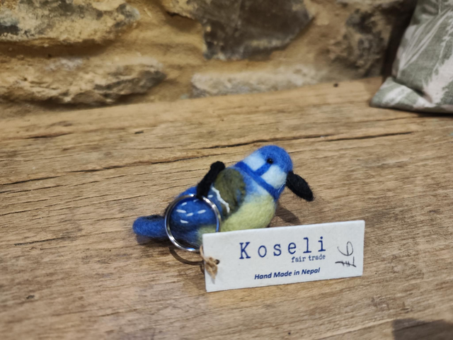 Fairtrade Felt Blue Tit Keyring