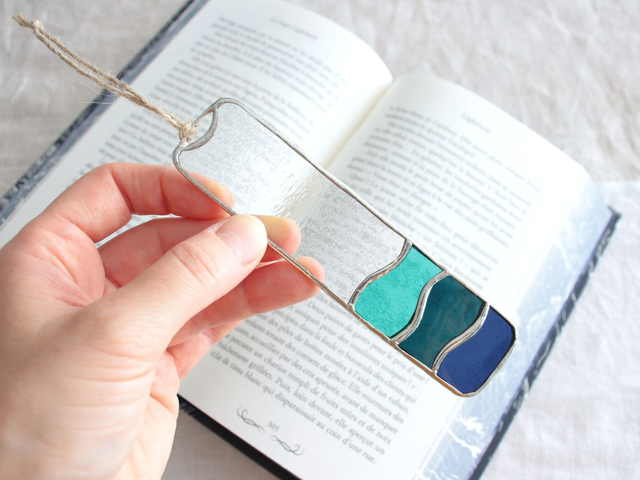 🔖 Marque-page Vagues en vitrail