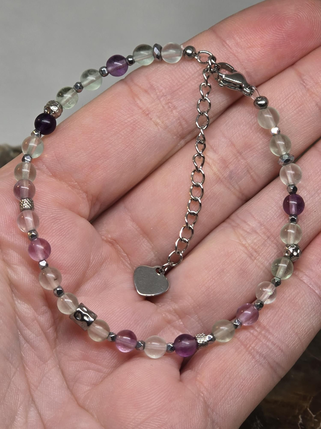 Bracelet Fluorite multicolore 0,4 cm