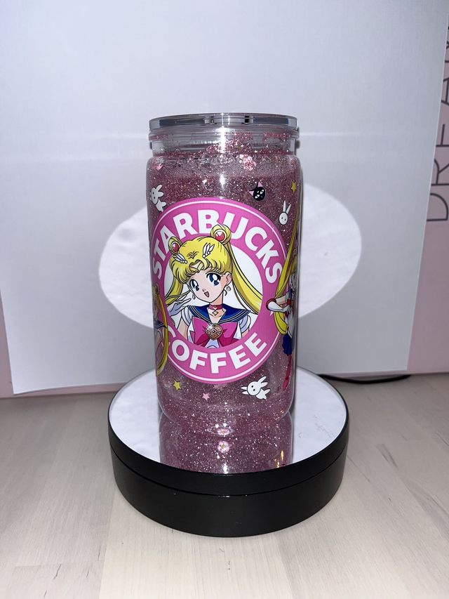 TUMBLER GLASS SNOWGLOBE       FILLE  MOON ANIME