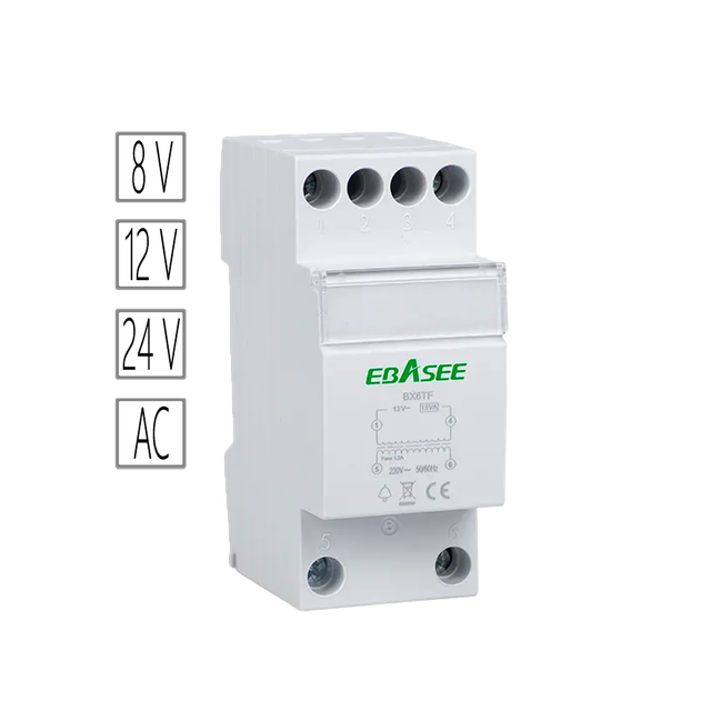 AC Doorbell Transformer DIN Rail 15VA 8/12/24V AC Output | Video Doorbell Compatible