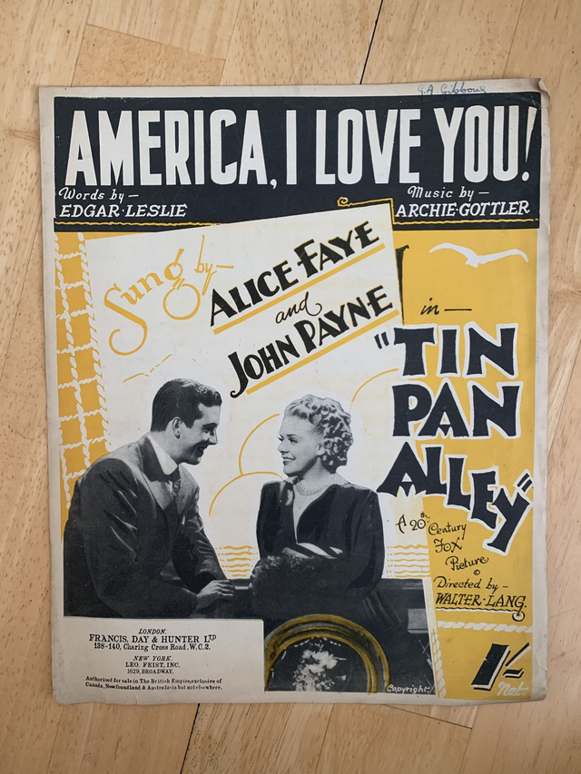America, I Love You vintage sheet music Tin Pan Alley