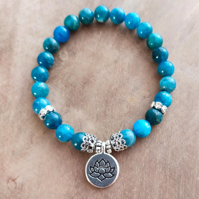 Bracelet "Volonté" en Apatite 8mm qualité A+ :