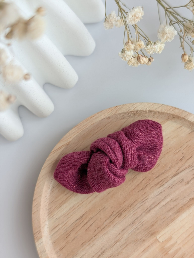Barrette noeud Romie scintillant