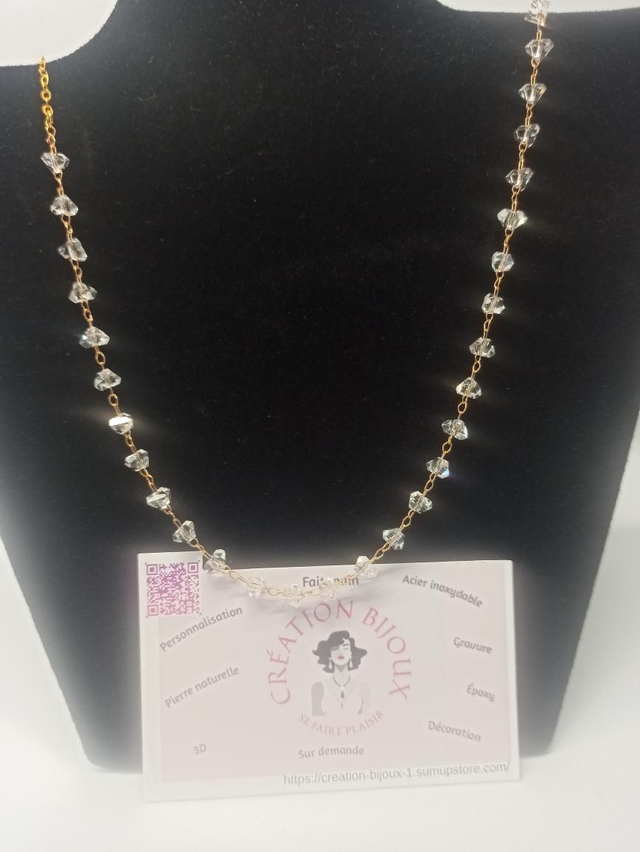 Collier perle transparente