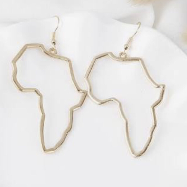 Africa Shape Earrings- Silver 