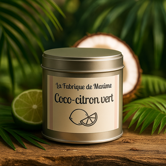 Bougie Artisanale – Coco &amp; Citron Vert 150g