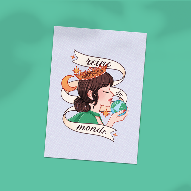 🆕 Carte postale A6 REINE DU MONDE