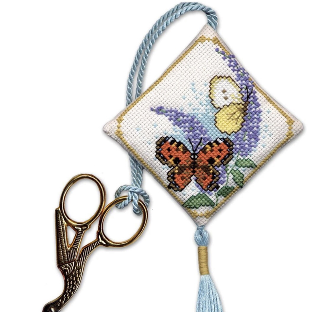 Scissor Keepers Cross Stitch Kit - Butterflies &amp; Buddlia