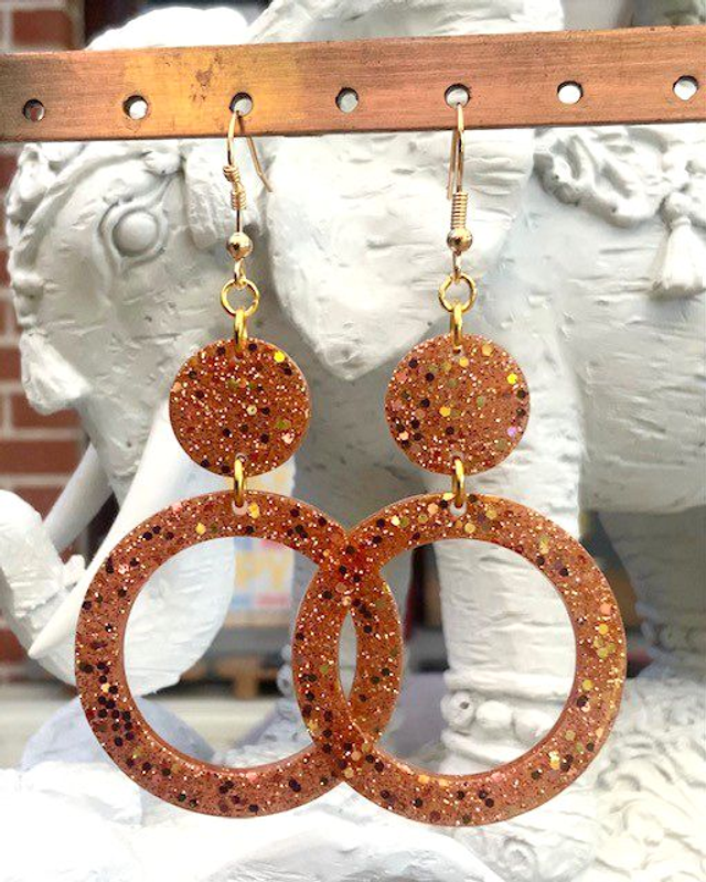 Boucles d'oreilles Glitter Automne Cuivré