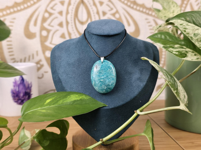 Pendentif Amazonite AA+ forme ovale 