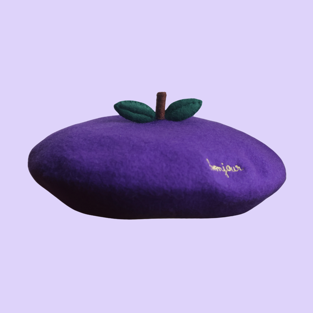 Béret Prune Bonjour
