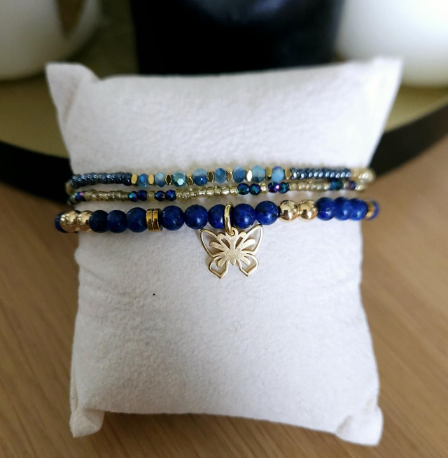 Bracelet triple rangs pendentif papillon 🦋 