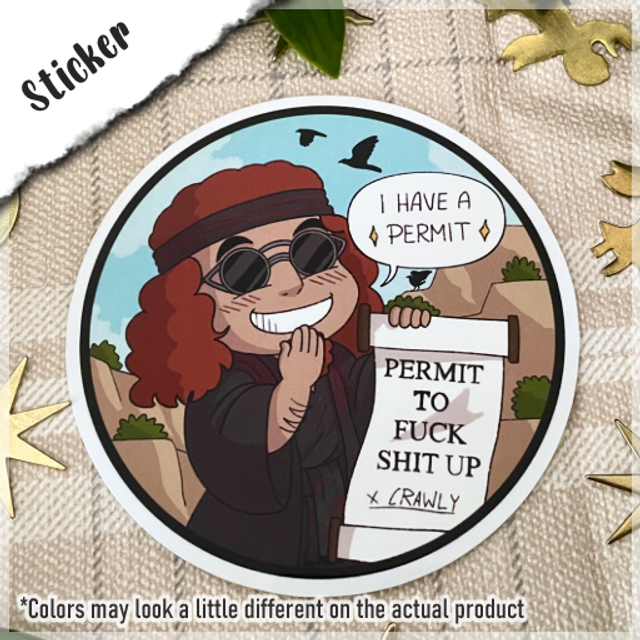 'I have a permit' sticker