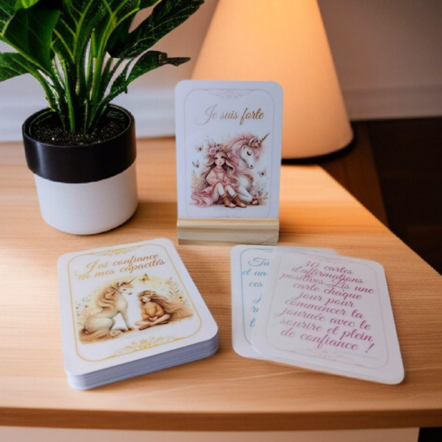 📚 Papeterie - Cartes d'affirmations positives Licorne 