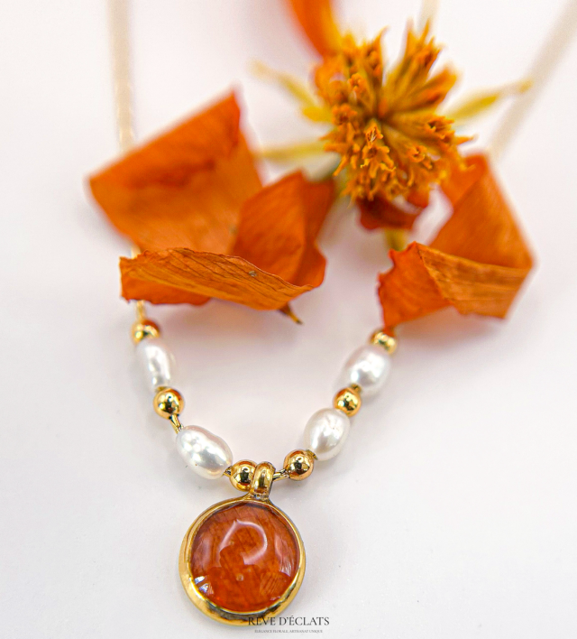 Collier - Fleurs de flamboyant