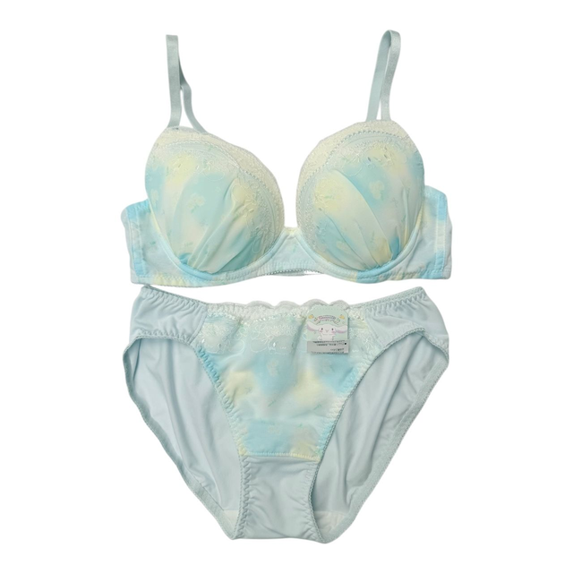 BNWT Japanese brand coquette blue and yellow  daisy cinnamoroll sanrio bra and underwear set 