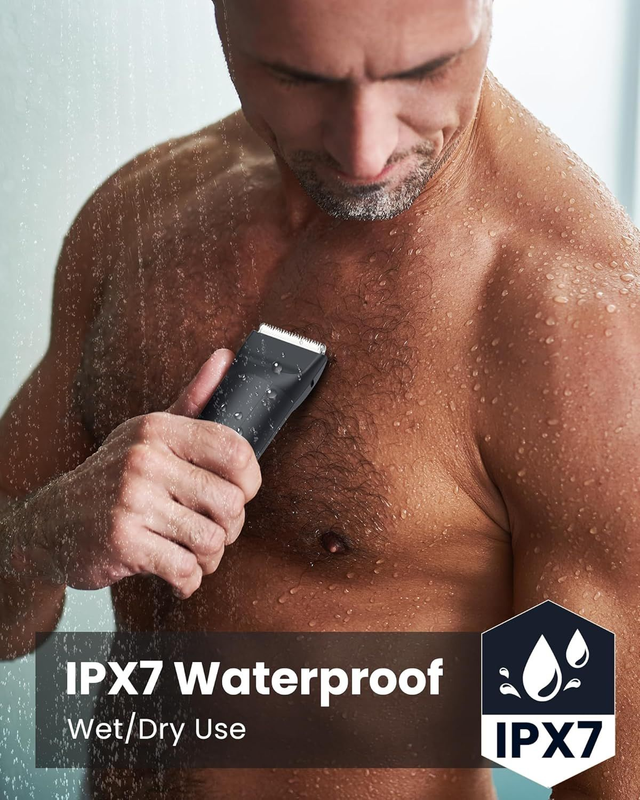 Tondeuse Corps & Zones Intimes Homme – Lames Céramique Étanche IPX7 FANZTECH Rechargeable