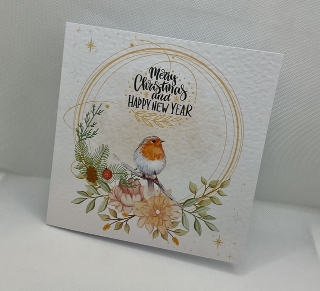 Beautiful Robin card. Christmas card. Fully customisable.
