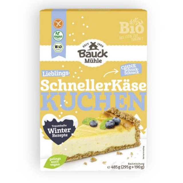 Bauck Mühle Schneller Käsekuchen glutenfrei 485g Packung