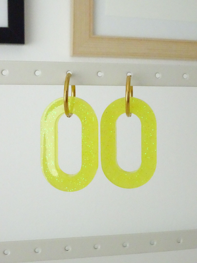 Grand Ovale : Jaune paillettes