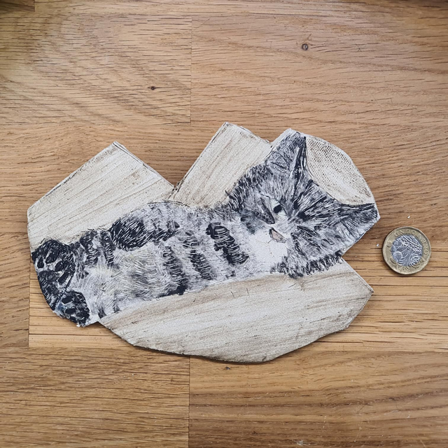 Cat in a box wall plaque