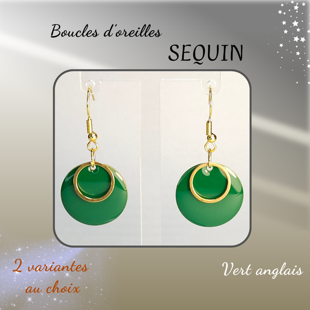 Boucles d&#039;oreilles SEQUIN - Vert anglais