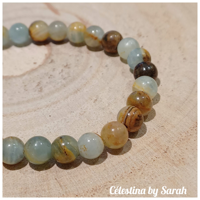 Bracelet Calcite bleue 6mm Taille Dame