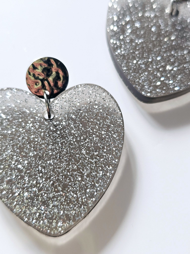 KISS'KISS gris transparent & paillettes argent 