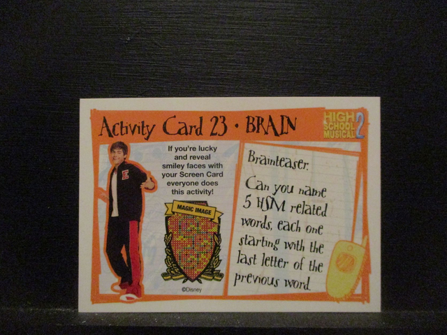 High School Musical 2 Brain Activity Original Trading Card #23