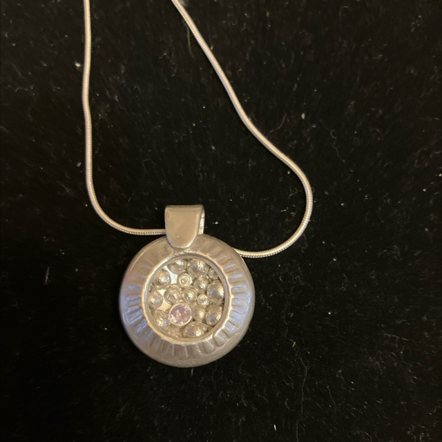 Small sparkle lentil pendant