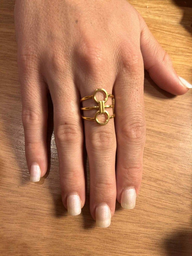 2 circle ring gold