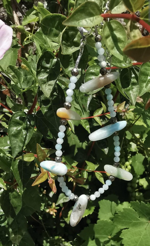Chaîne de cheville Amazonite et Pyrite