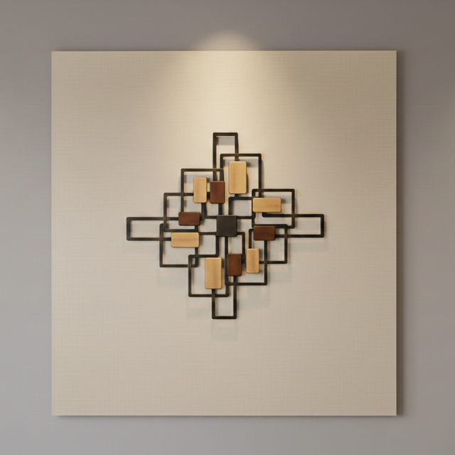 Sculpture murale géométrique SUR COMMANDE 80x80cm