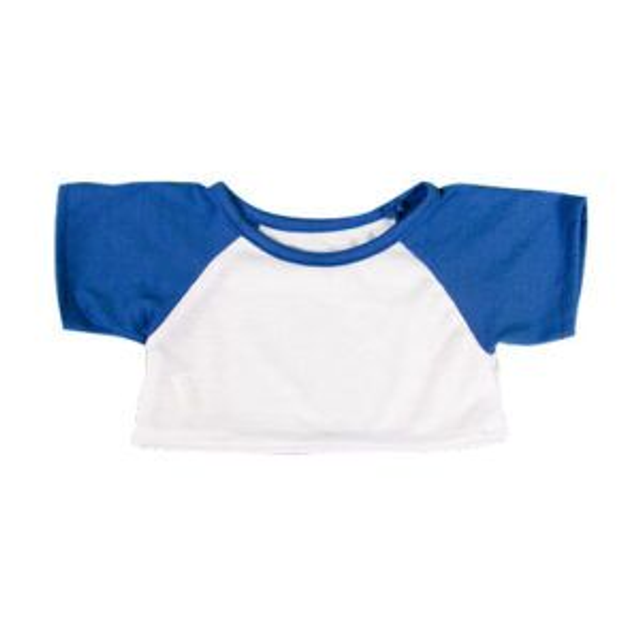 T-shirt Baseball Bleu &amp; Blanc pour Peluche 40 cm
